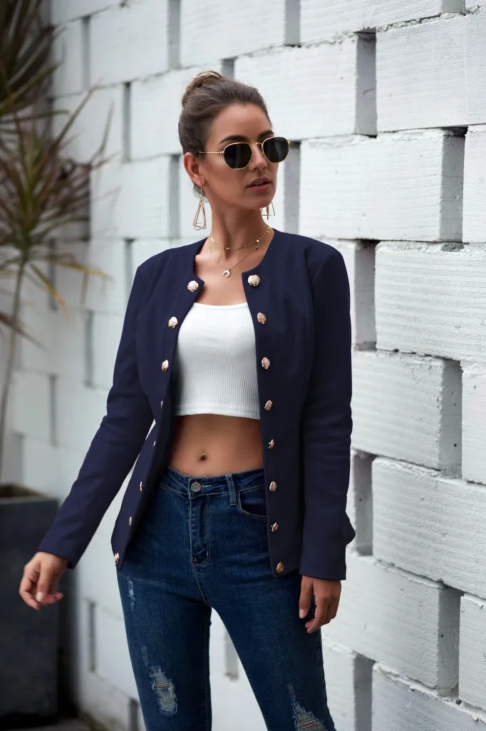 Women Casual Fashion Solid Color Blazers Suit Jackets Coats Outwear Ladies Slim Fit Sinlge Breasted Spring Autumn Jackets