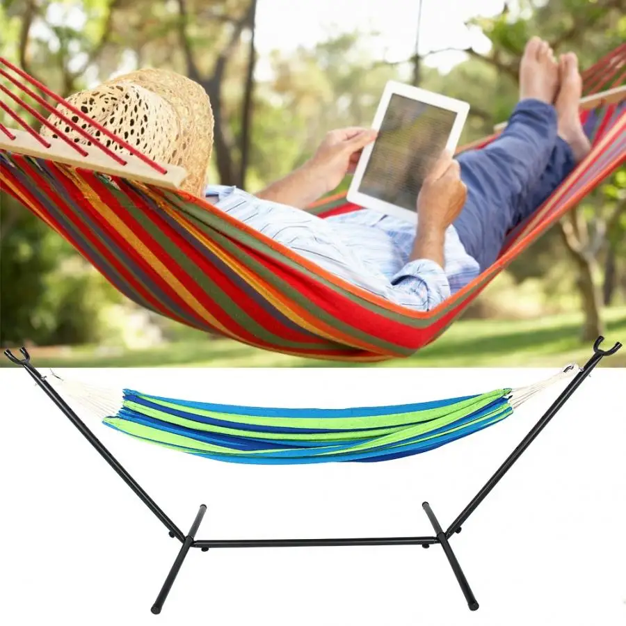Portable Hammock Durable Outdoor Picnic Sleeping Hanging Bed With Bag For Indoor Outdoor Camping Travel Accessories