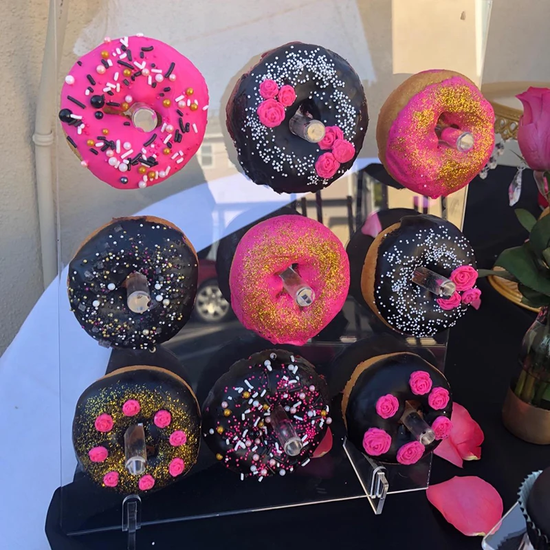 

1pcs Acrylic Donut Display Cake Stand Wedding Birthday Party Cake Transparent Rack Dessert Displaying Accessories