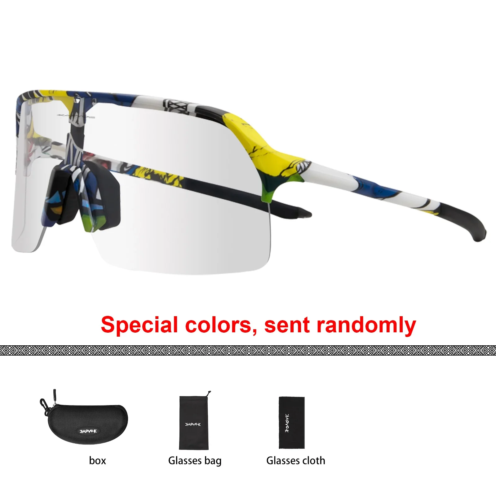 Fietsen Meekleurende 1 Lens Bril Heren Dames Racefiets Zonnebril Fiets MTB Sportbril Berg Rijden Vissen_voghion.com