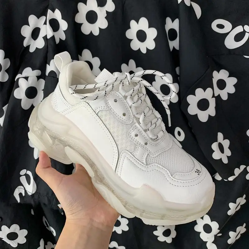 White Sneakers Basket Spring-Shoes Platforms Fashion Women Heel Femme New