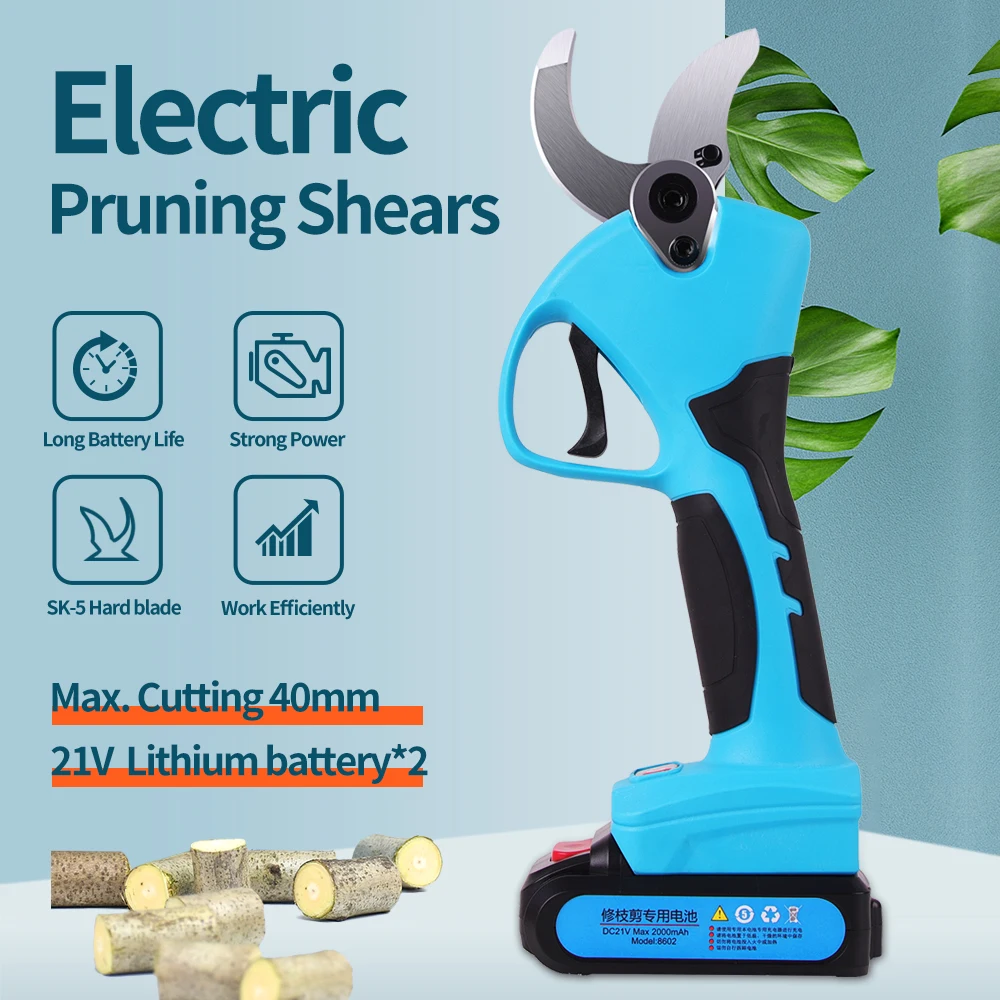 SWANSOFT 40mm Li-ion Battery Powered Cordless Electric Pruning Operated Tree Prunner Cutting Scissors Pruner Shears 2