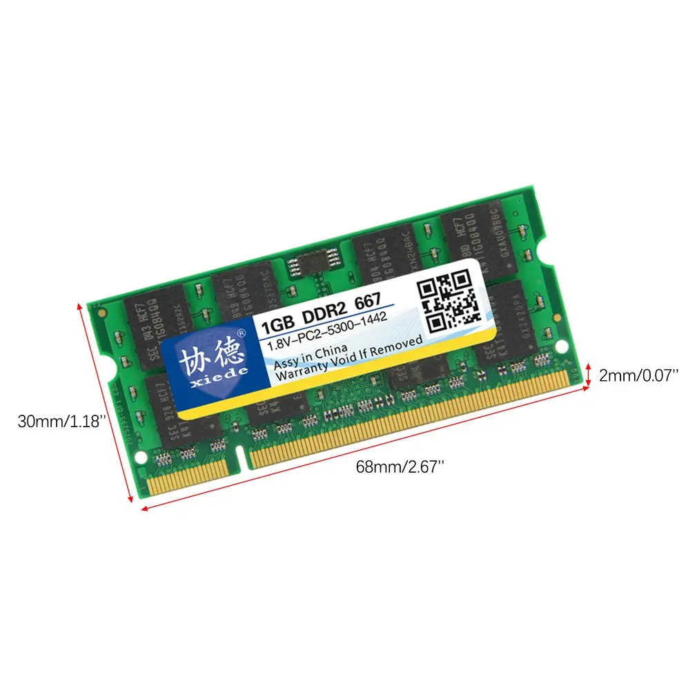 Модуль оперативной памяти для ноутбука Xiede DDR2 667 PC2 5300 МГц совместим с процессором