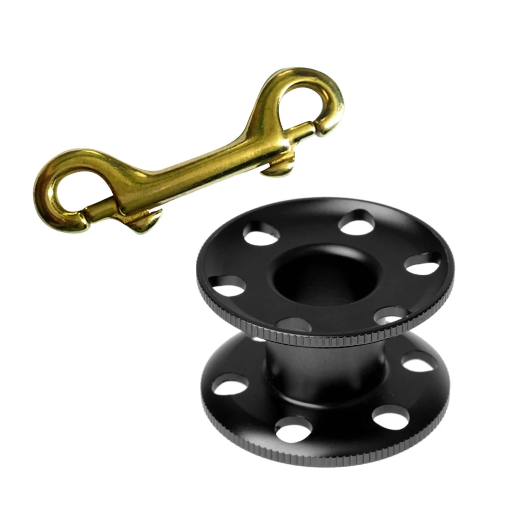 Черный алюминиевый сплав подводный дайвинг Finger Reel& Bolt Snap