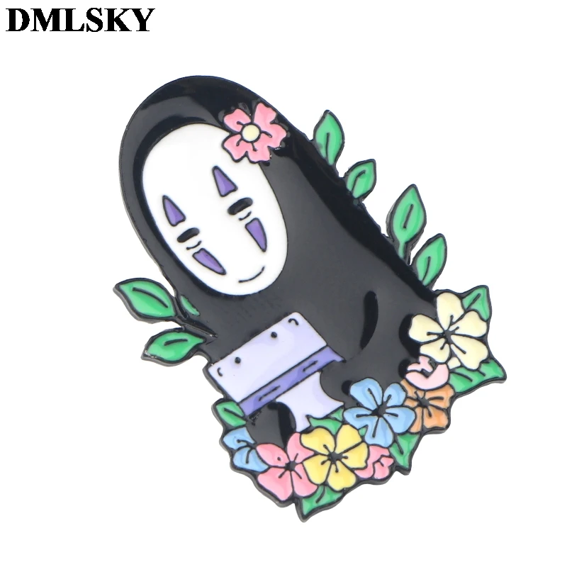 DMLSKY Hayao miyazaki аниме No-Face Man металлическая эмалированная булавка броши симпатичный значок шпильки для шляпы ювелирные изделия для одежды M4057