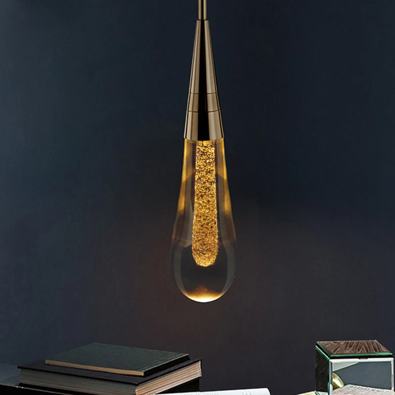 Новые стеклянные капли воды подвесные светильники Led 2 Вт дизайнерская лампа Роскошная подвесная Подвесная лампа для гостиной спальни светильник
