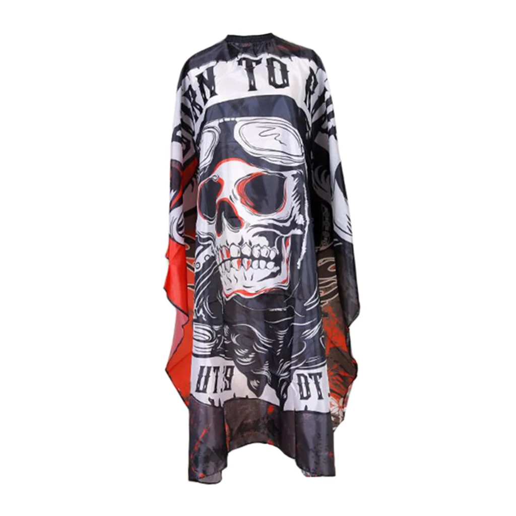 Fashion Skull Skeleton Hair Cutting Cape Salon Coloring Apron Gown Cloth