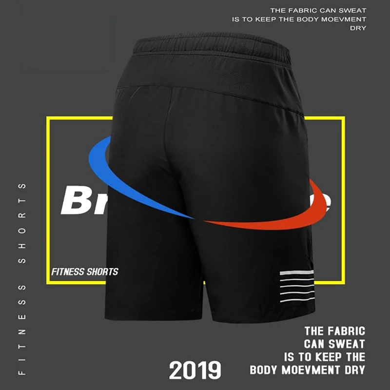 Для мужчин Фитнес быстросохнущие шорты летние Повседневное свободные спортивные штаны тренажерный зал на свежем воздухе тренировок короткие штаны для бега, баскетбола