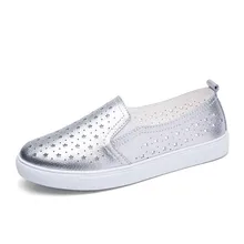 Летние женские кроссовки на плоской подошве; балетки на плоской подошве; Туфли-оксфорды; слипоны; лоферы; Повседневная обувь; женские водонепроницаемые мокасины; цвет белый, серебристый