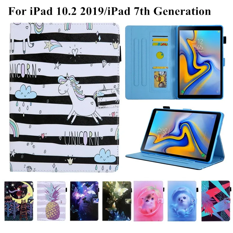 Милый Кот Единорог ананас из искусственной кожи чехол для iPad 10 2 2019 Funda 7 го