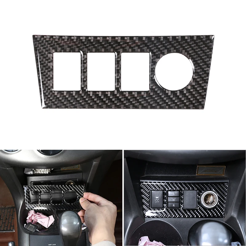 

Car-styling Soft Carbon Fiber Cigarette Lighter Panel Switch Button Frame Cover Trim For Toyota Rav4 RAV 4 2006 - 2010 2011 2012