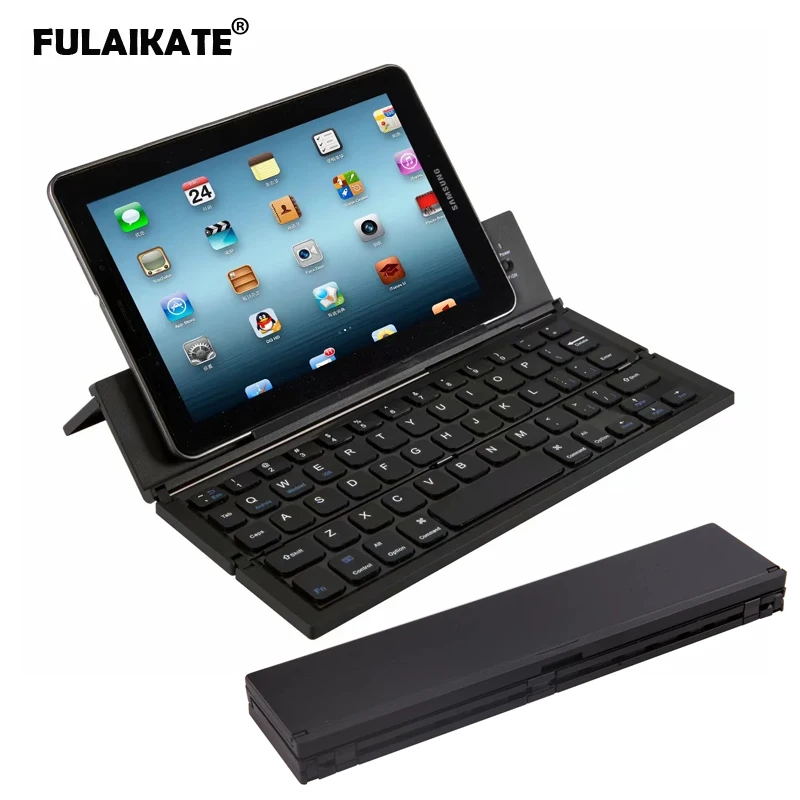 

FULAIKATE Universal Bluetooth Keyboard for iPad Tablet Cellphone Surface Folding Stand Wireless Keyboard for IOS Android Windows