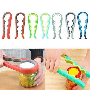 

4 In 1 Manual Jar Opener Can Opener Non-slip Twist Cap Bottle Launcher Lid Screw Jam Bottle Opener Wringer Kitchen Gadget