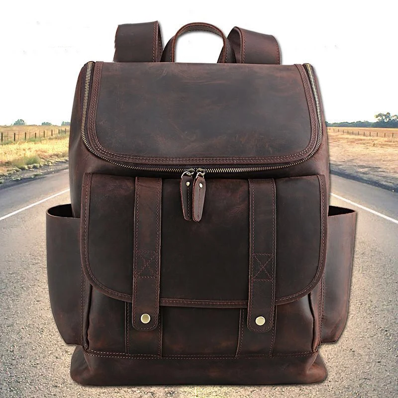 

European and American hot-selling leather travel backpack head layer cowhide suitcase outdoor leather computer bag leather backp