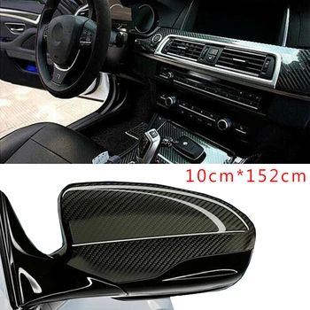 

10*152cm Car Sticker Fashion 5D Carbon Fiber Black Vinyl Film Car Wrap