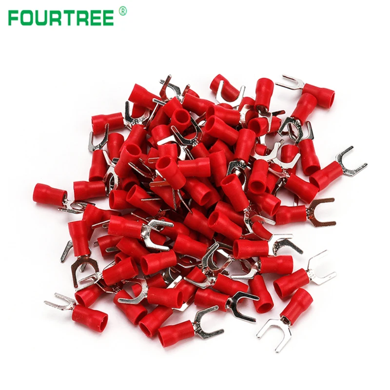 1000pcs SV Crimp Terminal Fork Spade Connector Kit Wire Copper Insulated Cord Pin End Cable Lug SV2-3/4/5/6 | Обустройство дома