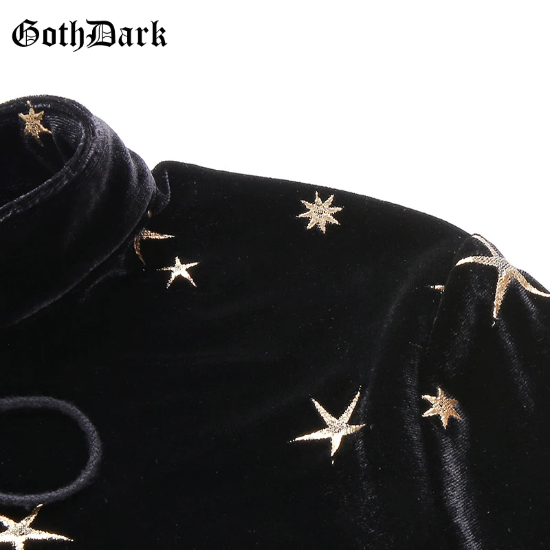 Готические футболки с принтом в готическом стиле с черной пентаграммой Харадзюку, Винтажные Футболки с вырезами, осень, зимние женские футболки с длинным рукавом
