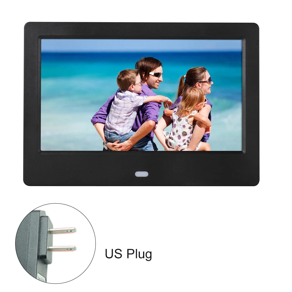 7" LEDs Digital Photo Frame Desktop Album Display Image MP4 Video MP3 Audio Clock Calendar Touch Key Support Auto Mixed Play