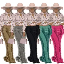 Stacked Pants  Streetwear Women Casual Fashion Slim Trousers Bodycon Long Capris Autumn Zipper Clothing for Ladies