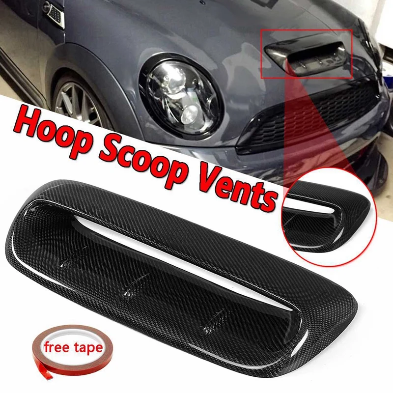 Real Carbon Fiber Flow Intake Hood Scoop Vent Bonnet Decorative Cover Front Hood Vent for Bmw Mini Cooper S R56 2007- Vtx St