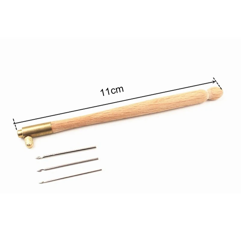 household Crochet Hook With Solid Wood Handle Household Crochet Hook For Embroidery with solid wood handle - Цвет: A