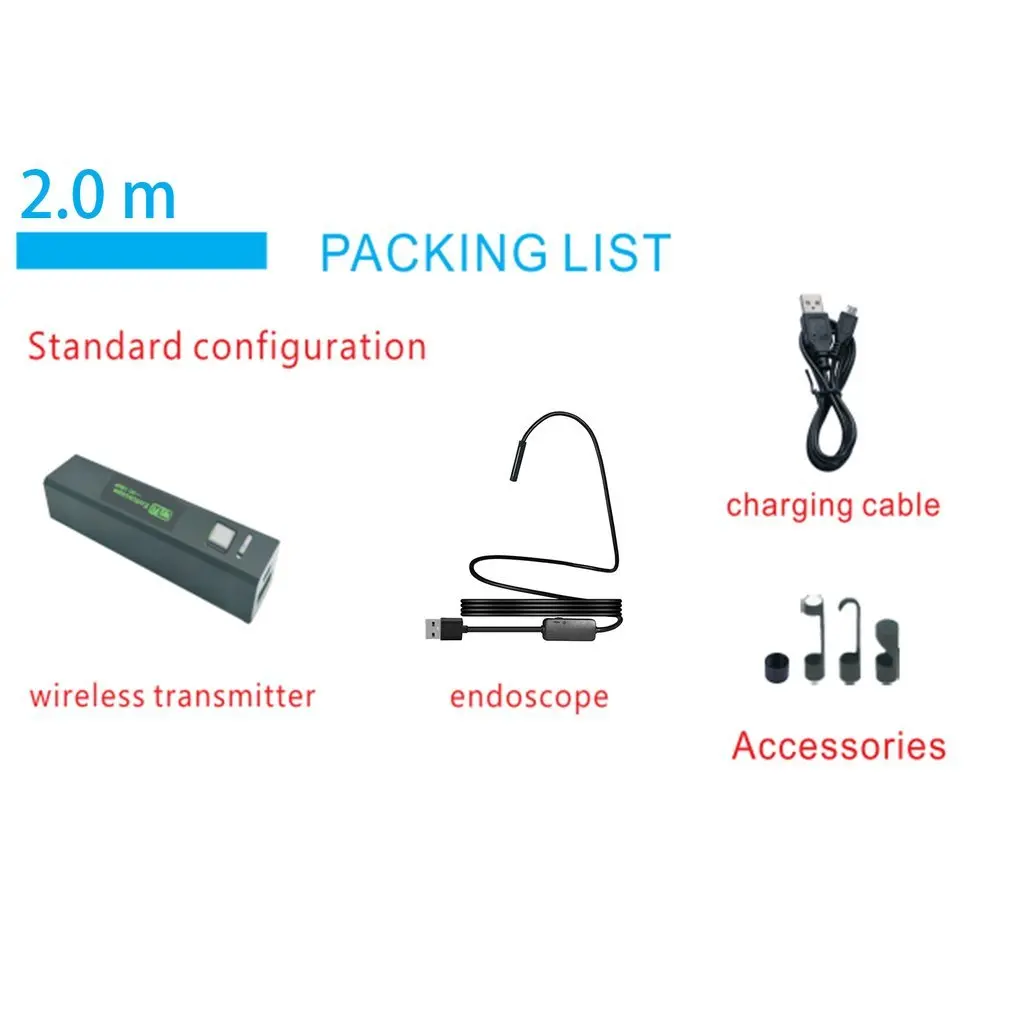 

HD 1200P Wireless WiFi Endoscope Mini Waterproof Semi Rigid Inspection Camera 8mm Lens 8LED Borescope For IOS And Android PC