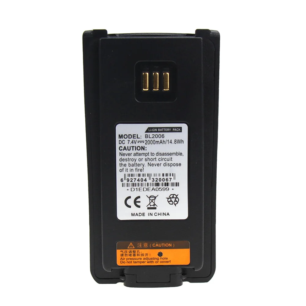 Black Замена для HYTERA BL2006 PD700 PD780 PD782 Портативный два аккумулятор для системы радиосвязи - Цвет: Black