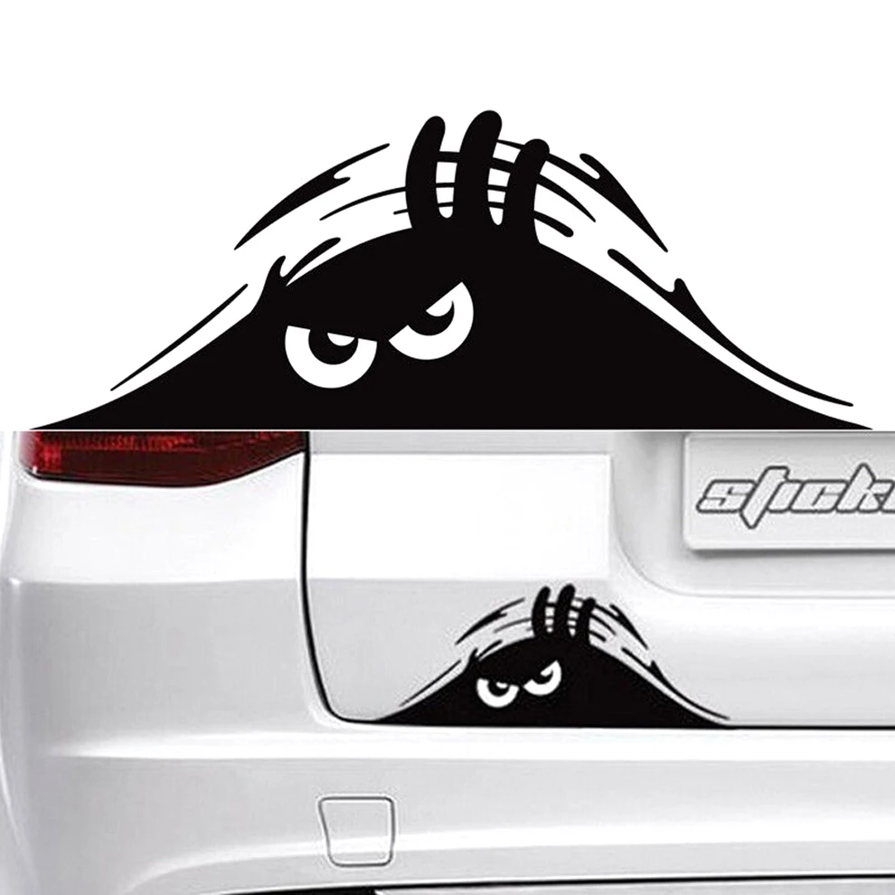 

Funny Creative 3D Black Big Eyes Vinyl Car Window Decal Sticker Peeking Monster Waterproof Self-adhesive 19x7CM Car Decoration