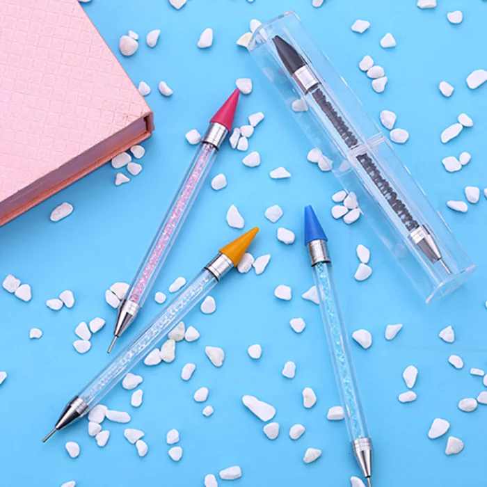 Double-Ended Nail Point Drill Pen Rhinestone Picker DIY Drawing Manicure Tools V9-Drop
