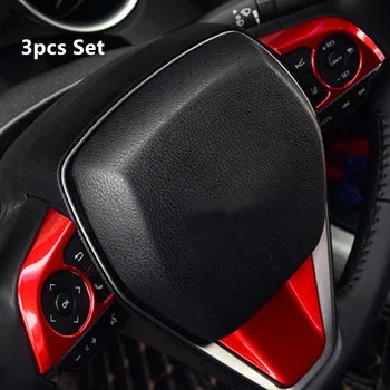 

Red Interior Steering Wheel Button Frame Cover Trim For Toyota Camry 2018-20