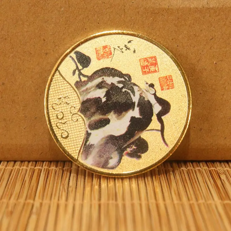1 Набор год крысы памятная монета Китайский Зодиак сувенир вызов монеты коллекционные