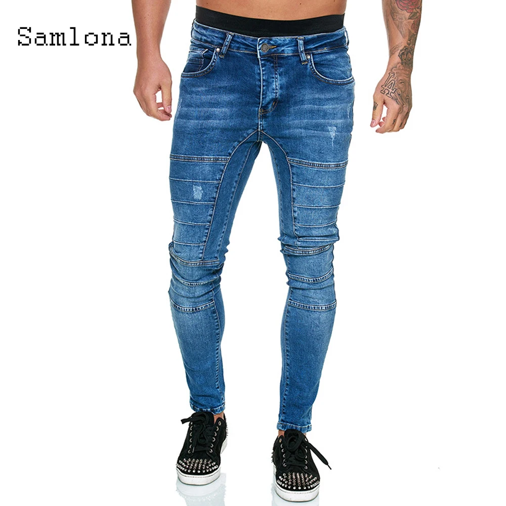 Plus size men sexy jeans denim pants casual pantalon mens clothes fashion 2025 European and American style blue black trousers denim pants denim trousers
