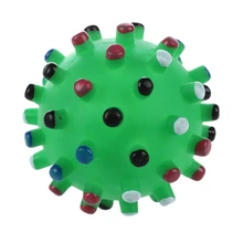 Зеленый шар для домашних животных, собак, кошек, щенков, пищащий пищалка, Швабра, звук, забавная игрушка для игр, жевательная игрушка