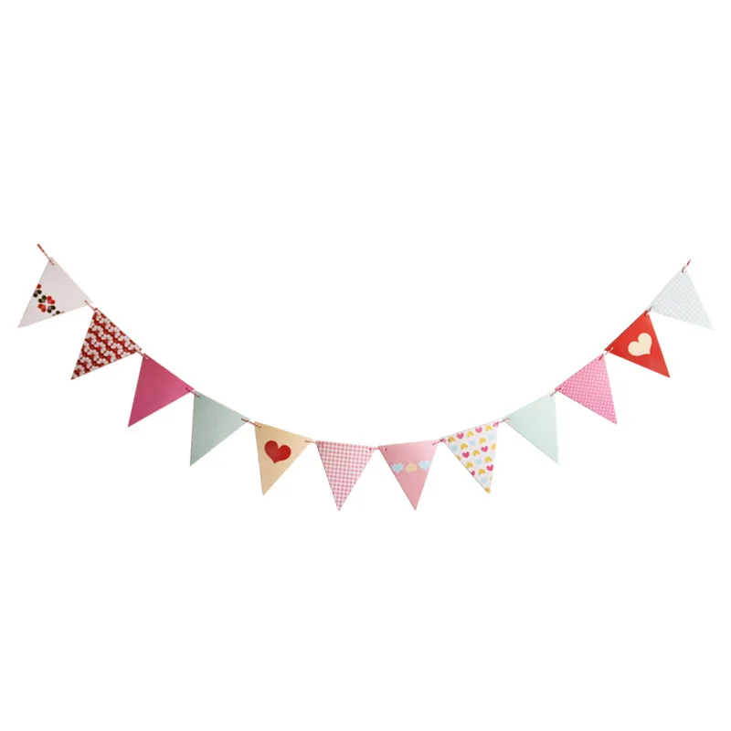 12 Flags holiday Children's Day decor bunting Pennant party decoration banner paper banner supplies events wedding decoration