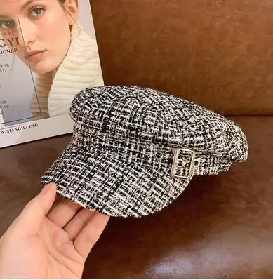 3 Vintage Postman hat Grid cap - Цвет: 3