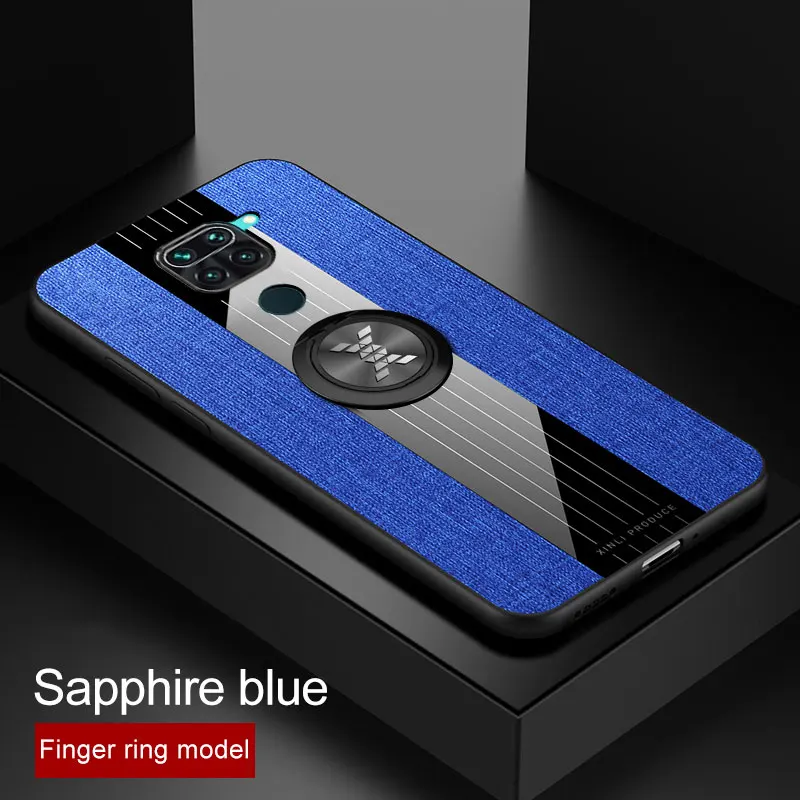 Чехол для телефона Xiaomi Redmi Note 9 Pro чехол с магнитным кольцом-держателем тканевый