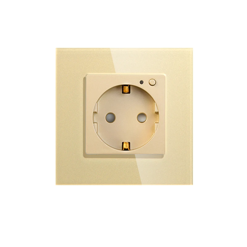 Gold EU WiFi Smart Wall Socket 16A Outlet Glass Panel Gemany Smart Life/Tuya Remote Control Works with Amazon Echo Alexa Google Home - Тип: Gold