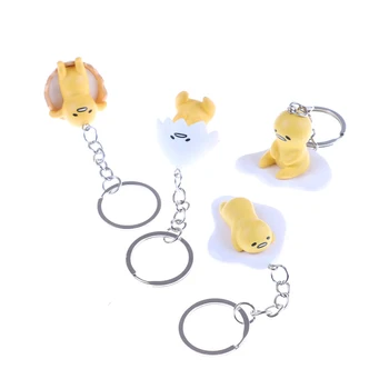 

4/1pcs/set Gudetama Egg Keyring Pendant Yellow White Lazy PVC Action Figure Toys Keychain Novelty Toys