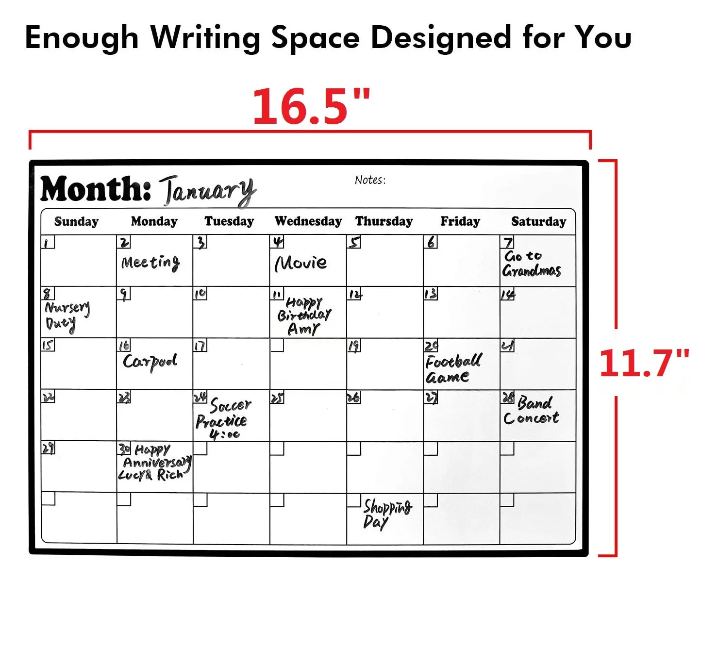 Tableau de calendrier effaçable à sec, autocollant mural, bureau