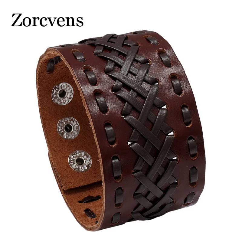 Black Wrap Woven Handmade Men Bracelets Male Women Leather Bracelet Men Bangle Jewelry Gift