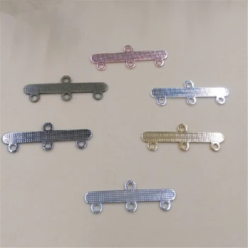 

JXMYLAI 22mm Copper 4 Colors Plated Filigree Three Holes Connection Piece For Jewelry Making