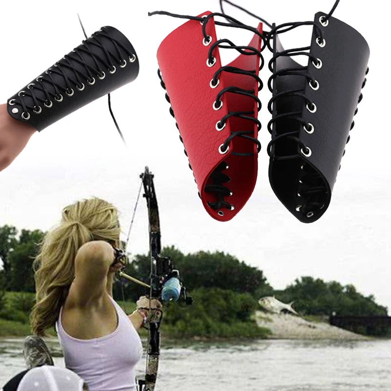 Durable Leather Wax Rope Hand Armband Arm Protective Tools Strings Wristband Bracer Sports Hunting Archery Arm Guard Cosplay
