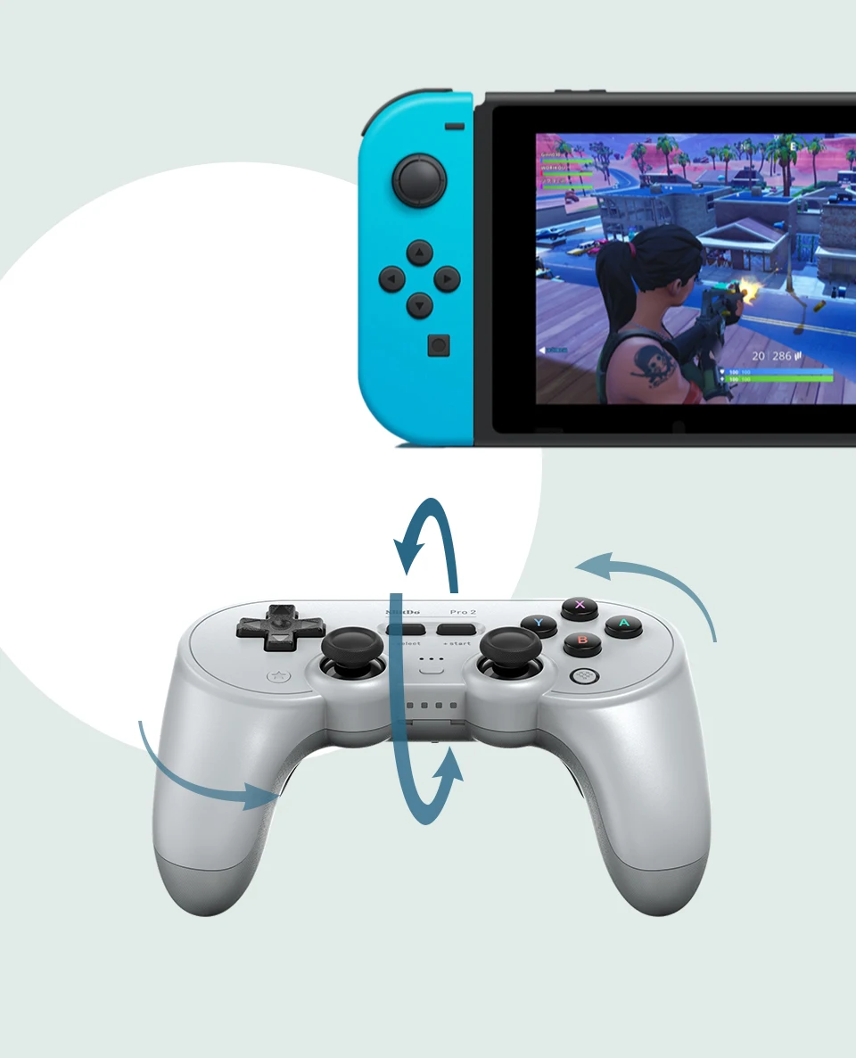 8BitDo Pro 2 Bluetooth Gamepad Controller with Joystick for Nintendo Switch, PC, macOS, Android, Steam & Raspberry Pi