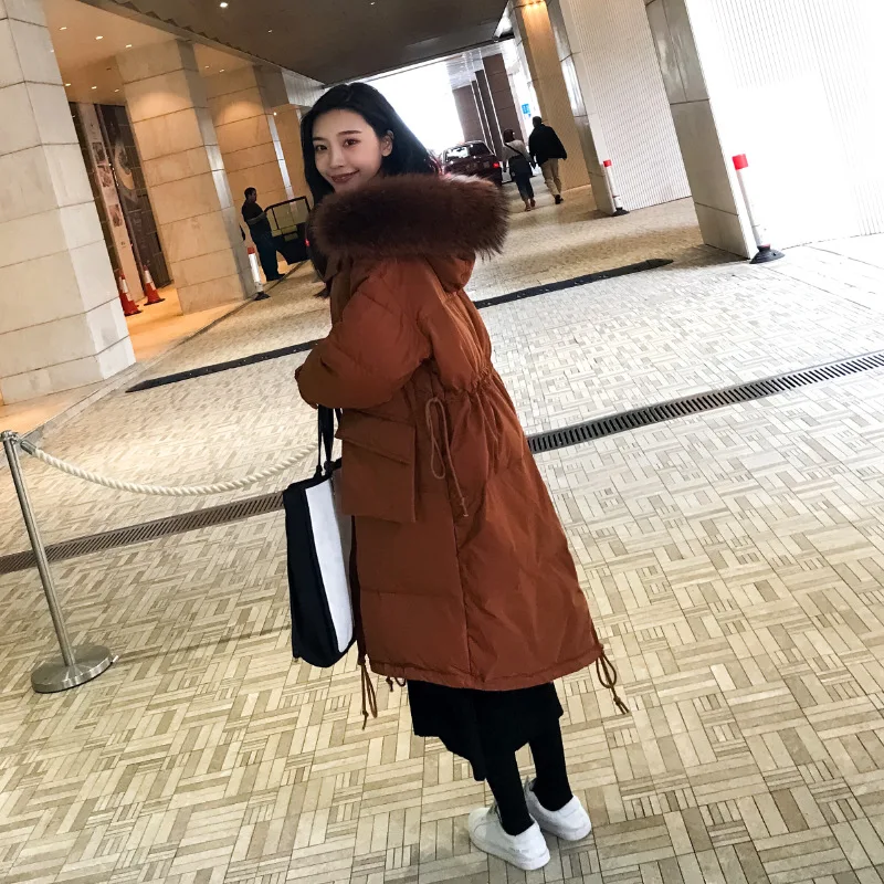 

Main Push Caramel Color Long Workwear Cotton-padded Clothes Women's Slimming South Korea 2018 Winter Style Loose-Fit over-the-Kn
