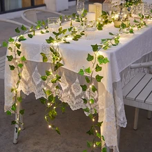 

Solar Powered Artificial Plant Ivy Vine String Lights 50/100leds Creeper Green Leaf Lamp for Wedding New Year Party Patio Decor