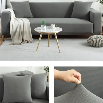 

Sofa Cover Universal Waterproof Couch Covers Solid Color Elastic Slipcover Non-slip Full Wrap Sofa Seat Covering