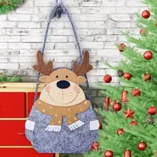 1 шт рождественские подарочные пакеты из войлока, мультяшная сумка с яблоком, Санта Клаус, рождественская елка, упаковочные сумки с новым годом, Рождественский мешок для конфет