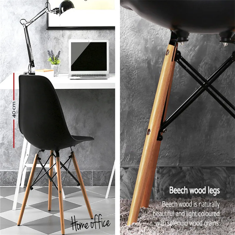 4PCS Simple assembly structure Solid wood Black dining chair with High Calibre Thick padded seat Ideal for home office cafés