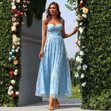 

Blue Sleeveless Spaghetti Strap Prom Dresses Female Homecoming Party Robes A Line Evening Gowns Graduations Quinceanera Vestidos