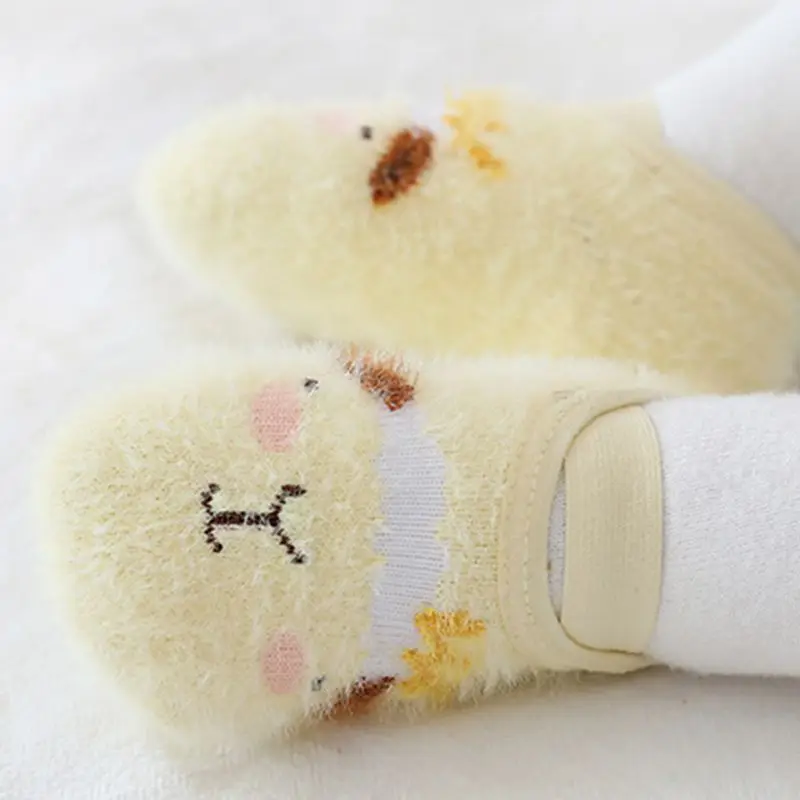 Осенне-зимние детские носки для пола, новые нескользящие носки с рисунком для малышей